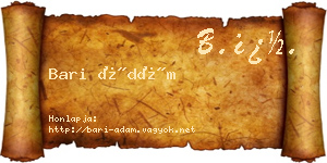 Bari Ádám névjegykártya